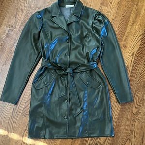 Avec Les Filles Faux Leather Belted Jacket size medium